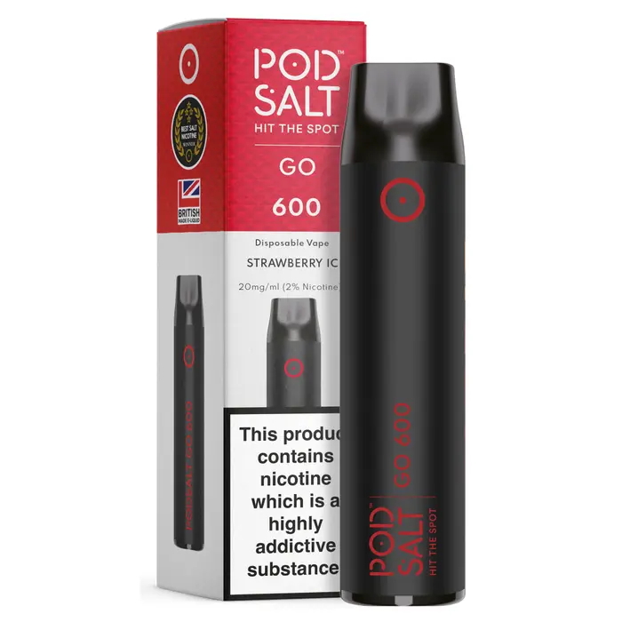 Strawberry Ice by Pod Salt Go 600 Disposable Vape (Expired 2024)